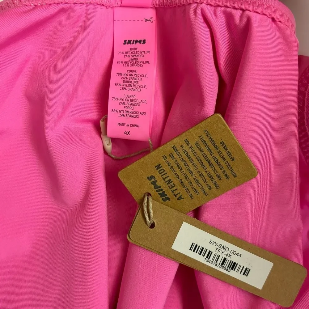 Skims Swim Scoop Neck One Piece Plus Size Swimsuit - Taffy - 4x - NWT